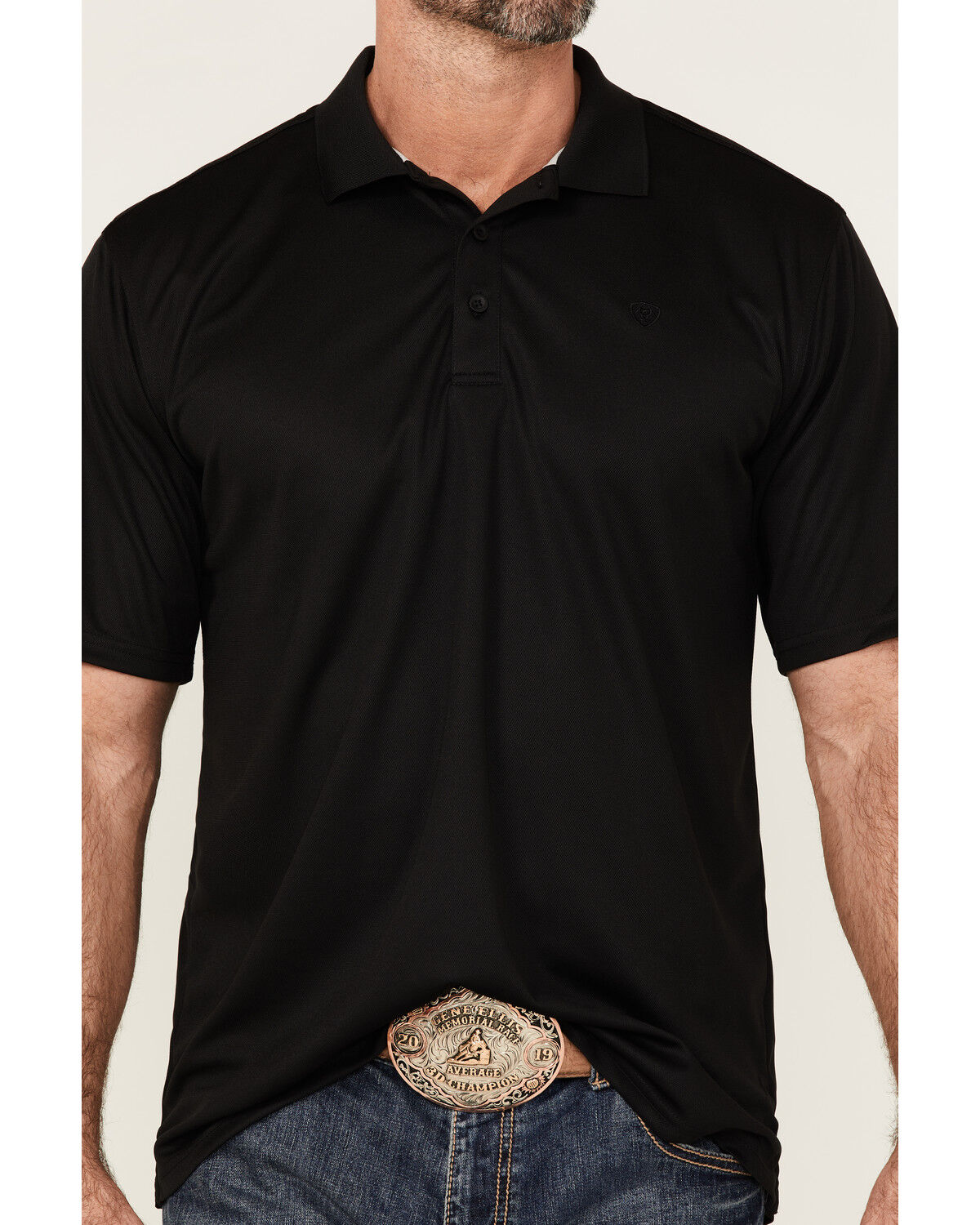 Image #3 - Ariat Men's TEK Polo Shirt - Big & Tall, Black, hi-res