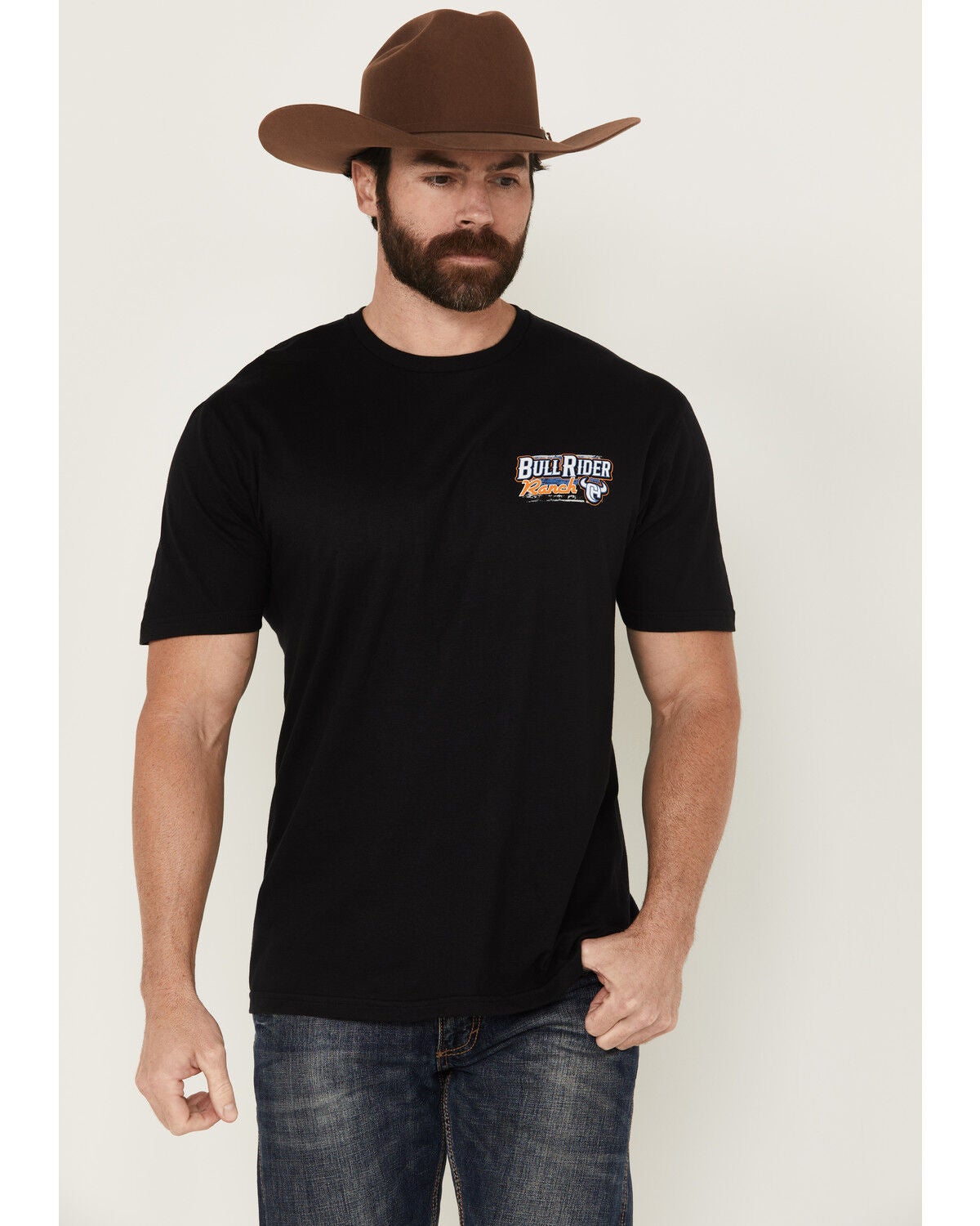 Image #2 - Cowboy Hardware Men's Boot Barn Exclusive Bull Rider Ranch Short Sleeve Graphic T-Shirt, Black, hi-res