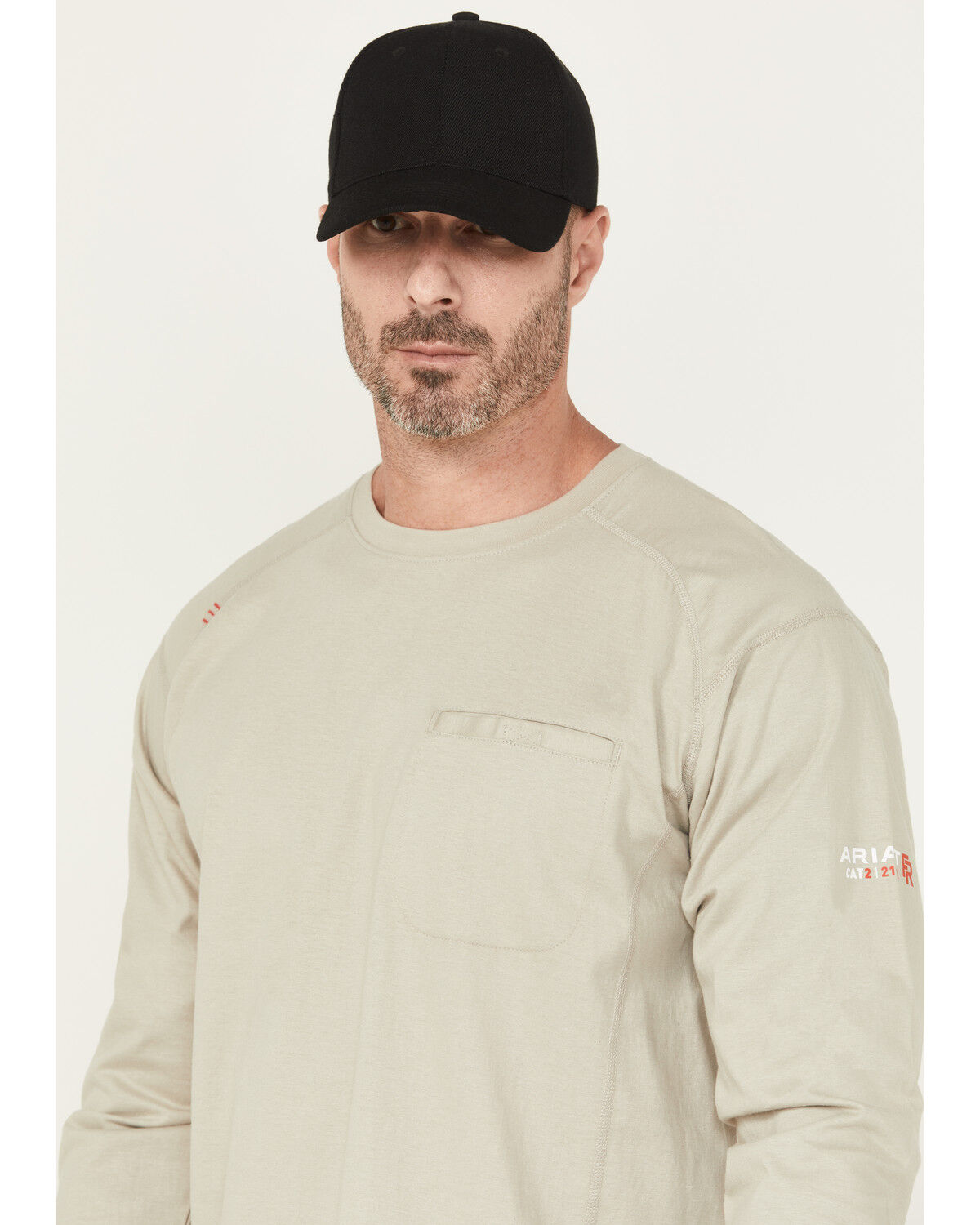 Image #3 - Ariat Men's FR Air USA Scream Long Sleeve Work T-Shirt - Tall, Grey, hi-res