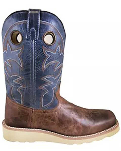 Smoky Mountain Men's Branson Western Boots - Broad Square Toe, Distressed Brown, hi-res