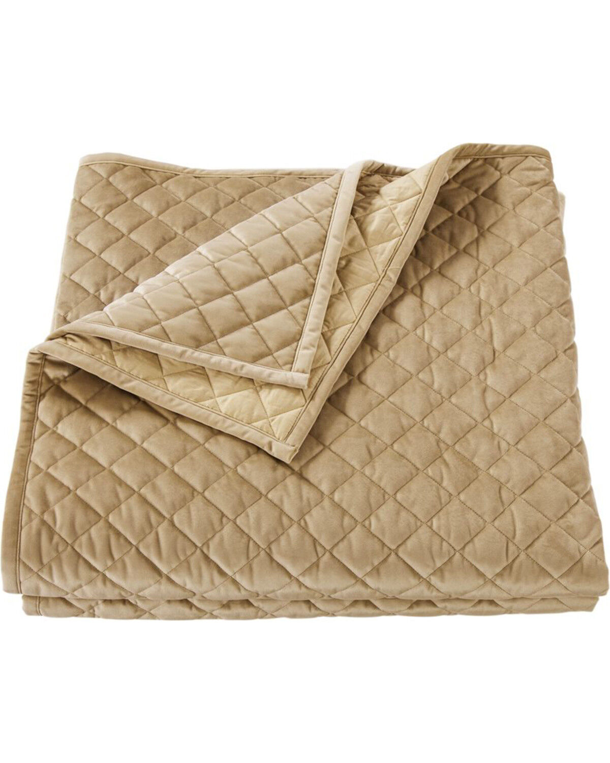 Image #1 - HiEnd Accents Oatmeal Velvet Full/Queen Quilt, Tan, hi-res