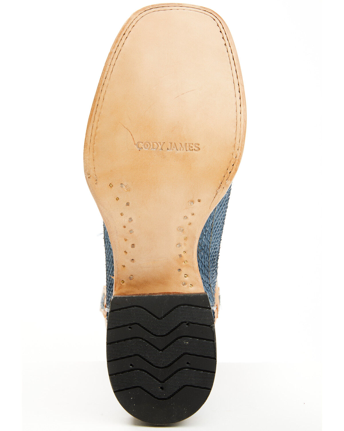 Image #7 - Cody James Men's Exotic Python Vulturno Western Boots - Broad Square Toe, Blue, hi-res