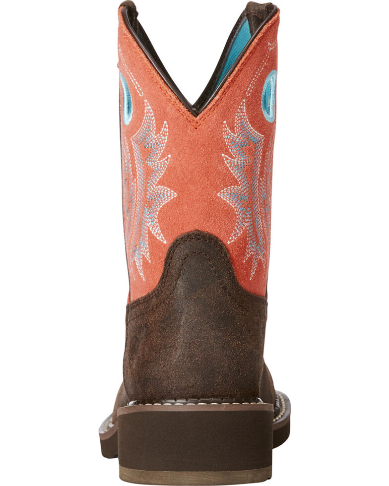 Ariat Women S Fatbaby Heritage Chocolate Coral Cowgirl Boots Round Toe Sheplers