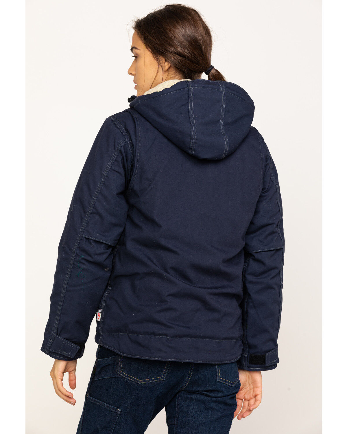 Image #2 - Carhartt Women's FR Full Swing Quick Duck Sherpa-Lined FR Jacket, Navy, hi-res