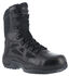 Reebok Men's Stealth 8" Lace-Up Black Side-Zip Work Boots - Soft Toe , Black, hi-res