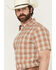 Image #2 - Cody James Men's Cowboy Chic Plaid Print Short Sleeve Button-Down Stretch Western Shirt, Cream, hi-res