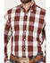 Image #3 - Stetson Men's Dobby Plaid Long Sleeve Button Down Western Shirt, Wine, hi-res