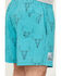 Image #4 - Rock & Roll Denim Men's Caribbean Long Horn Stretch Volley Shorts, Turquoise, hi-res
