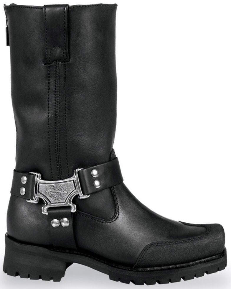 Milwaukee Motorcycle Clothing Co. Drag Harness Moto Boots - Square Toe, Black, hi-res