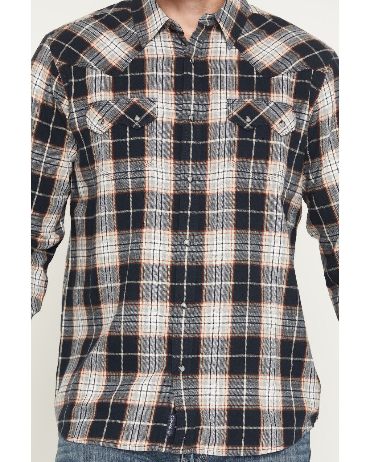 Image #3 - Moonshine Spirit&reg; Men's Dark Forest Plaid Print Long Sleeve Snap Flannel Shirt, Navy, hi-res