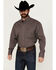 Image #1 - Wrangler Men's Classics Geo Print Long Sleeve Button-Down Western Shirt - Big, Burgundy, hi-res