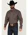 Image #1 - Wrangler Men's Classics Geo Print Long Sleeve Button-Down Western Shirt - Big , Burgundy, hi-res