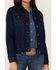 Image #3 - RANK 45® Women's Signature Denim Pocket Stitch Rancher Jacket, Medium Wash, hi-res
