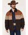 Image #1 - Wrangler Men's Southwestern Border Print Quilt Lined Bomber Jacket, Chocolate, hi-res