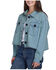 Image #1 - Roper Women's Button-Down Cropped Denim Jacket, Light Blue, hi-res