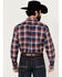 Image #4 - Ariat Men's Boot Barn Exclusive Presly Plaid Print Long Sleeve Button-Down Western Shirt - Tall , Blue, hi-res