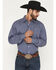 Image #1 - Cinch Men's Floral Geo Print Long Sleeve Button-Down Western Shirt, Royal Blue, hi-res