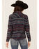Outback Trading Co Women's Southwestern Jacquard Shirt Jacket, Navy, hi-res