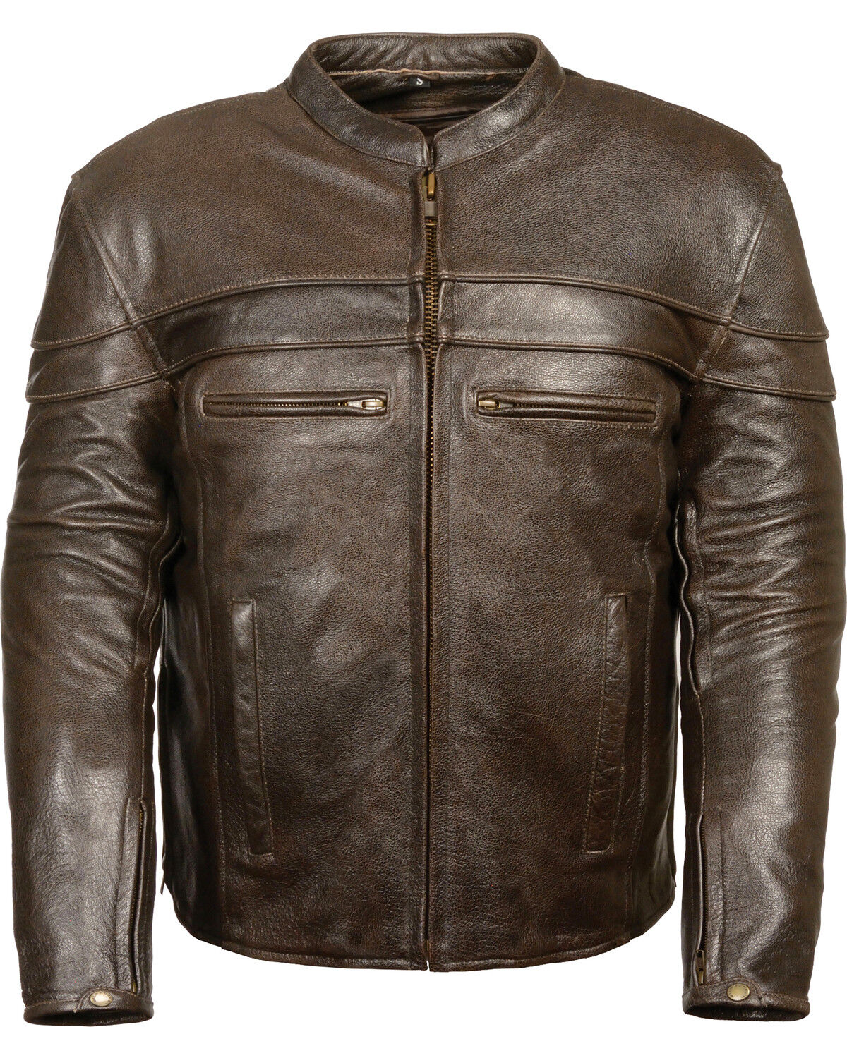 Image #1 - Milwaukee Leather Men's Brown Sporty Scooter Crossover Jacket - Big - 3X, Brown, hi-res