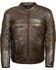 Image #1 - Milwaukee Leather Men's Brown Sporty Scooter Crossover Jacket - Big - 3X, Brown, hi-res