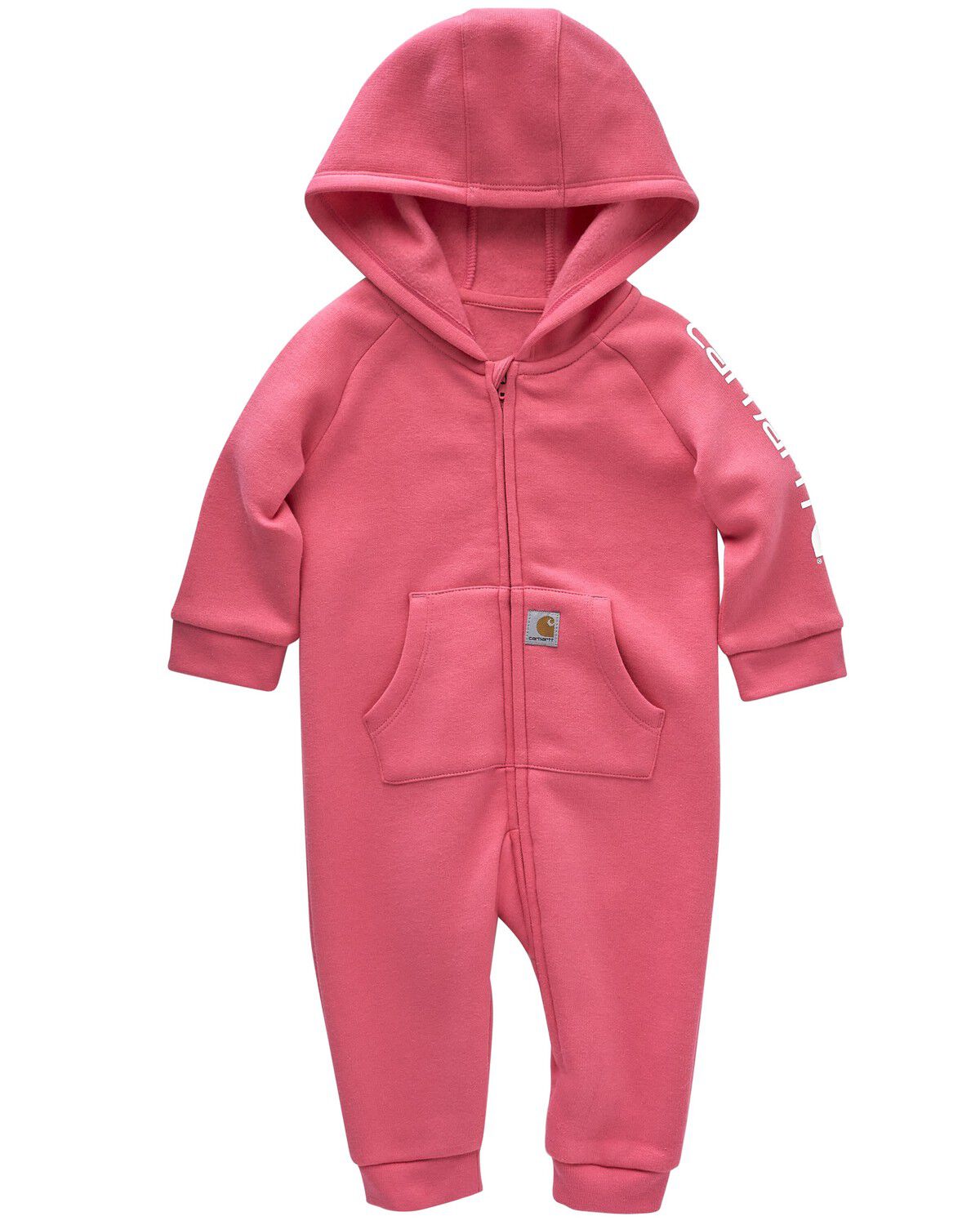 Carhartt Infant Girls' Fleece Zip Front Coverall, Pink, hi-res