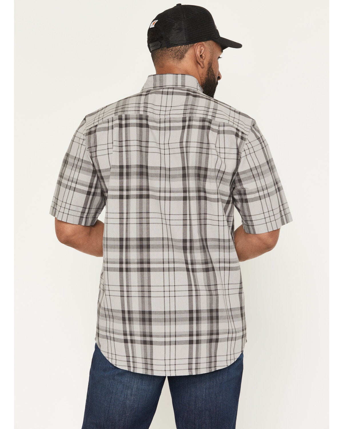 Image #4 - Carhartt Men's Fort Loose Fit Short Sleeve Button-Down Work Shirt, Grey, hi-res