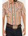 Image #3 - Panhandle Slim Men's Southwestern Striped Print Short Sleeve Snap Western Shirt, Tan, hi-res
