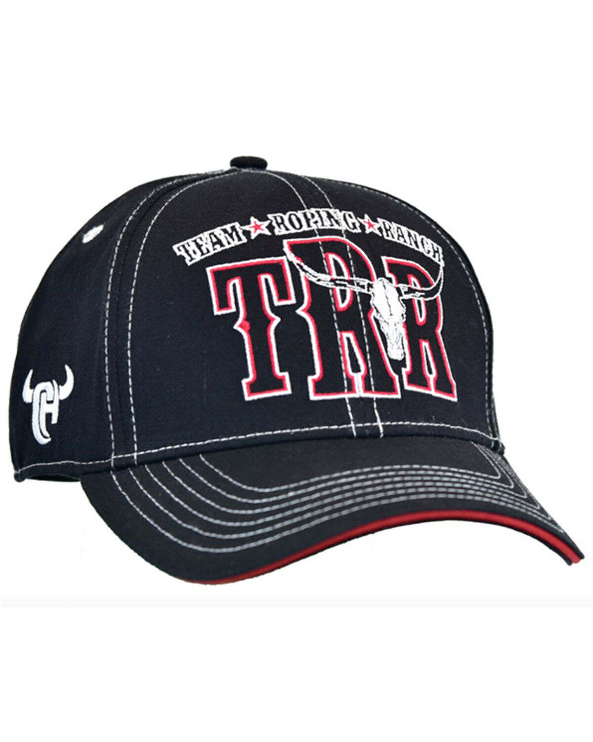 Image #1 - Cowboy Hardware Men's Team Roping Ranch Ball Cap, Black, hi-res