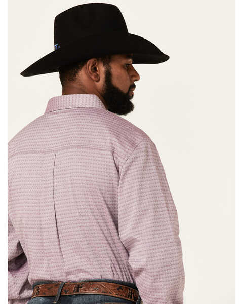 RANK 45 Men's Producer Jacquard Print Long Sleeve Button-Down Western Shirt , Purple, hi-res