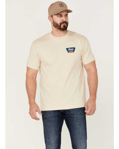 Image #1 - Brixton Men's Linwood Logo Graphic Standard T-Shirt , Cream, hi-res