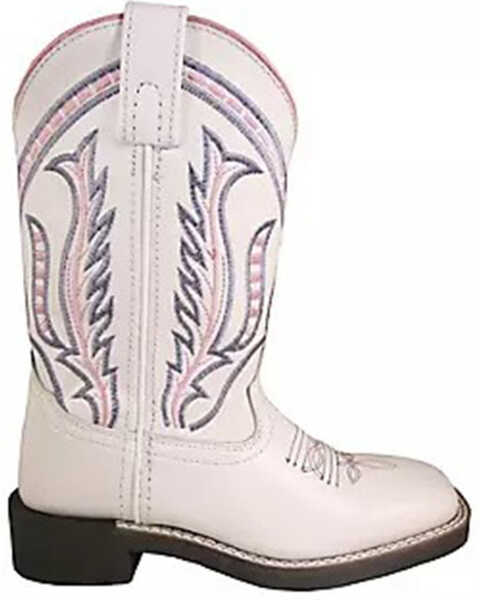 Image #1 - Smoky Mountain Little Girls' Dallas Western Boots - Broad Square Toe, White, hi-res
