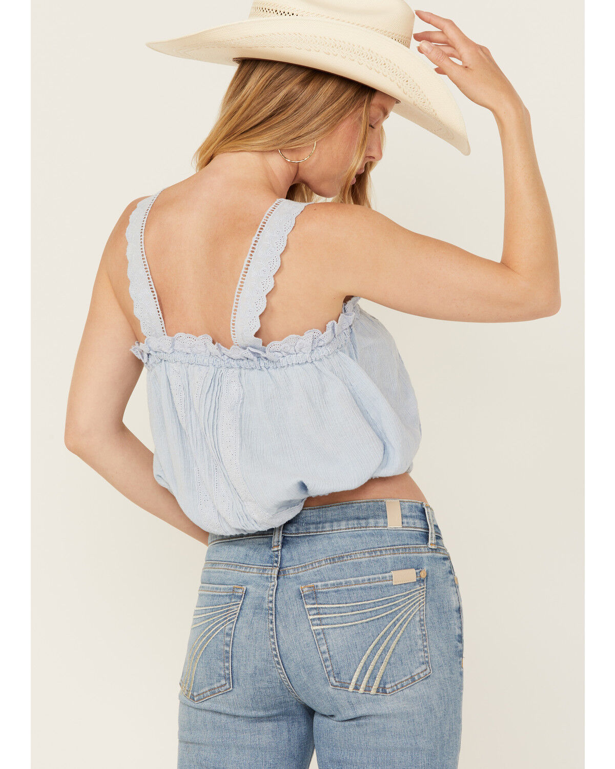 Image #4 - Free People Women's Because Of You Tank Top, Blue, hi-res