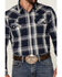 Image #3 - Cody James Men's Transfer Large Plaid Long Sleeve Snap Western Shirt, Navy, hi-res