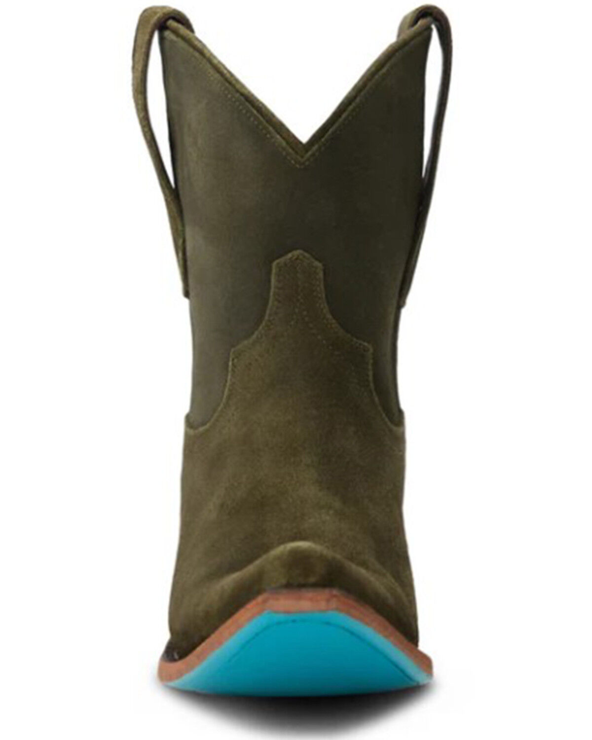 Image #4 - Lane Women's Emma Jane Suede Western Booties - Snip Toe, Olive, hi-res