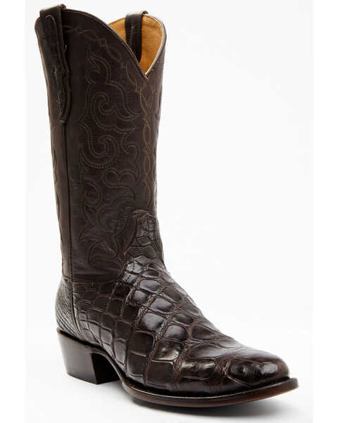 Image #1 - Cody James Men's Exotic American Alligator Western Boots - Medium Toe, Chocolate, hi-res