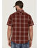 Image #4 - Brothers and Sons Men's Large Plaid Short Sleeve Button-Down Western Performance Shirt , Red, hi-res