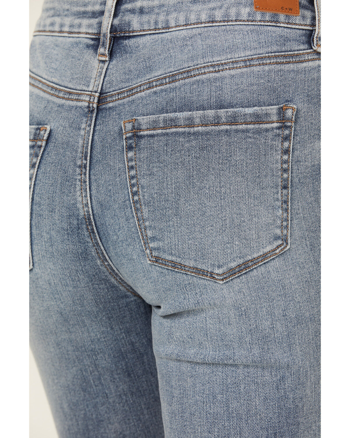Image #4 - Cleo + Wolf Women's Torrey Medium Wash High Rise Skinny Bootcut Comfort Stretch Denim Jeans, Medium Wash, hi-res