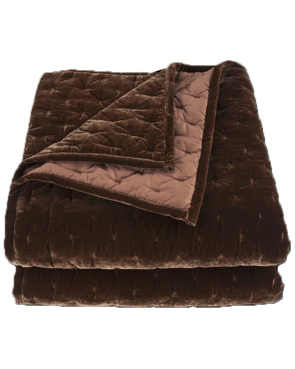 Image #2 - HiEnd Accents Copper Brown Stella Faux Silk Velvet 3-Piece King Quilt Set, Copper, hi-res