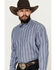Image #2 - George Strait by Wrangler Men's Striped Long Sleeve Button-Down Western Shirt - Tall , Blue, hi-res