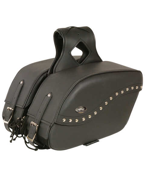 Image #1 - Milwaukee Leather Zip-Off PVC Studded Throw Over Saddle Bag, Black, hi-res