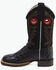 Image #3 - Old West Little Boys' Faux Alligator Western Boots - Broad Square Toe, Black, hi-res