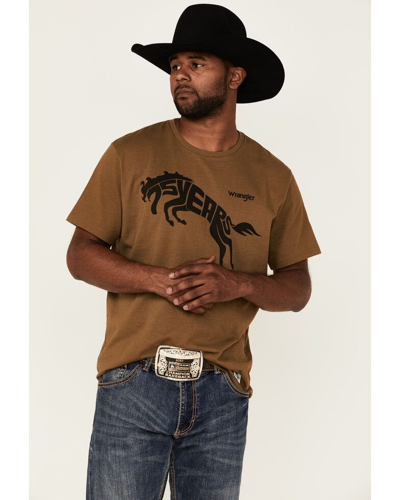 Wrangler Men's 75 Years Horse Graphic T-Shirt , Olive, hi-res