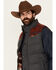 Image #2 - RANK 45® Men's Night Hike Southwestern Print Wool Puffer Vest, Grey, hi-res