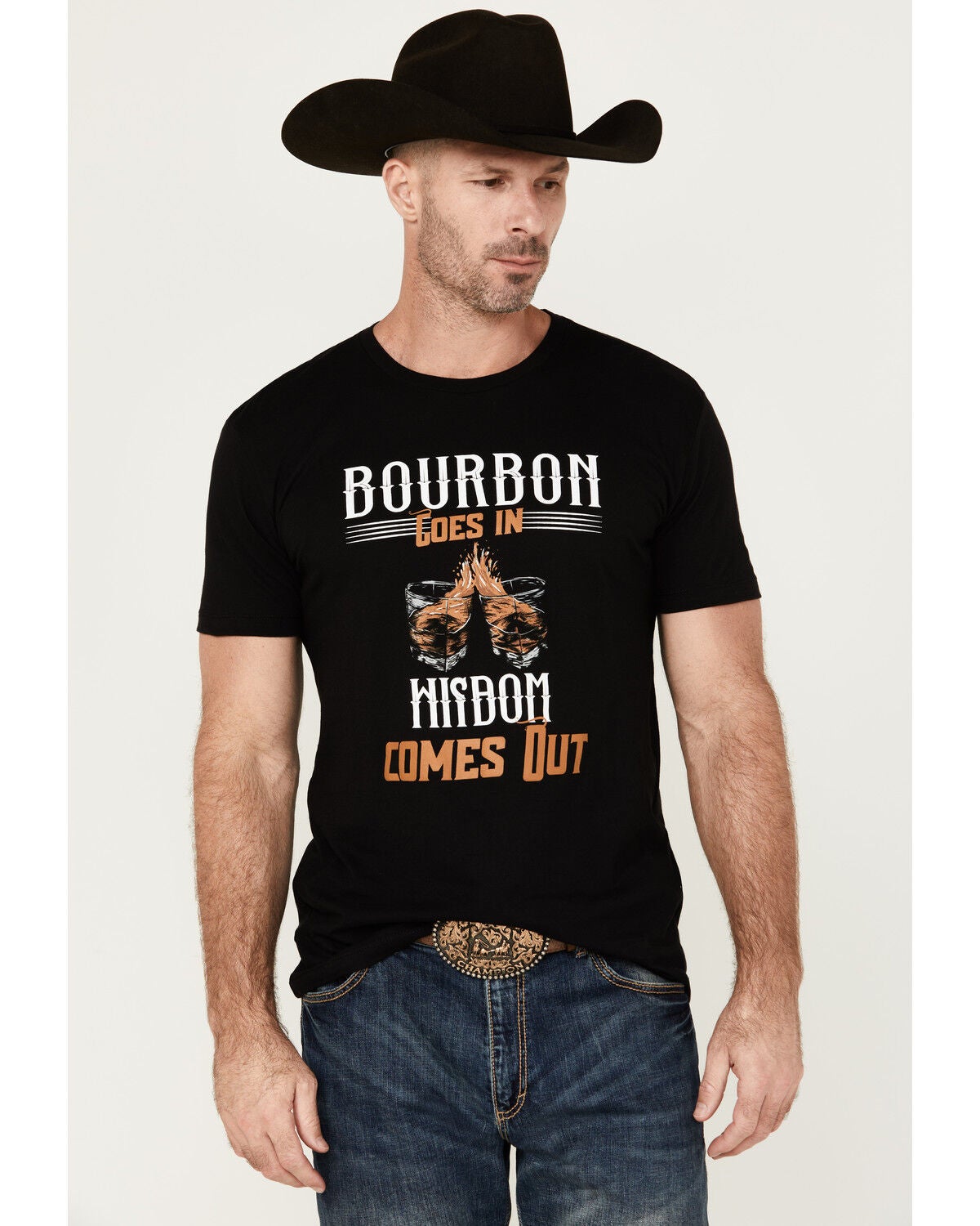 Cody James Men's Bourbon Wisdom Short Sleeve Graphic T-Shirt, Black, hi-res