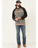 Cinch Men's Vintage Logo Raglan Hooded Sweatshirt , Grey, hi-res