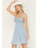 Image #2 - A.T.A.P. Women's Crochet Embroidered Sleeveless Mini Dress, Blue, hi-res