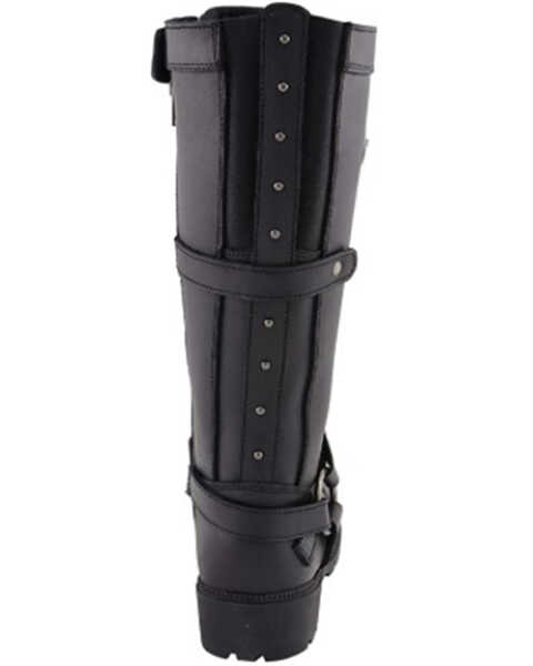 Image #4 - Milwaukee Leather Women’s Jane Combat Style Harness Motorcycle Boots - Round Toe, Black, hi-res