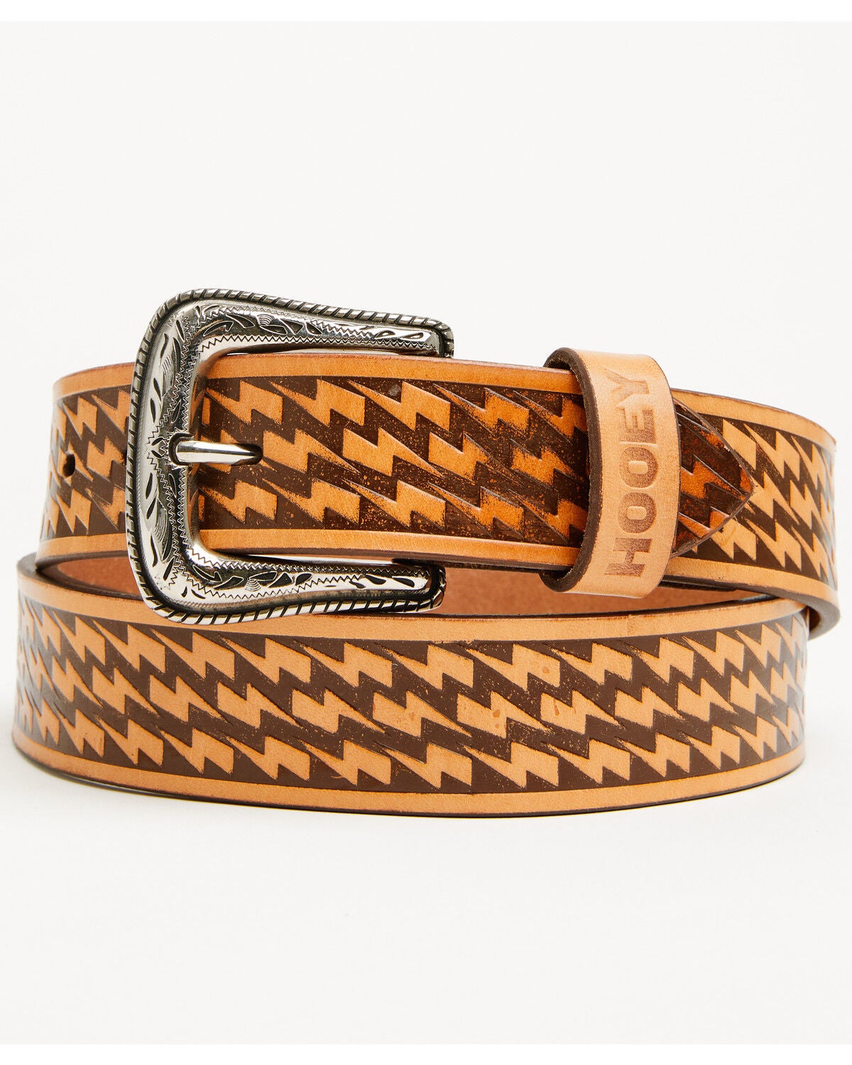 Image #1 - Hooey Men's Zemi Lightning Bolt Belt, Tan, hi-res