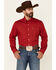 Image #1 - Cinch Men's Modern Fit Solid Red Long Sleeve Button-Down Western Shirt, Red, hi-res