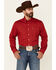 Image #1 - Cinch Men's Modern Fit Solid Red Long Sleeve Button-Down Western Shirt , Red, hi-res